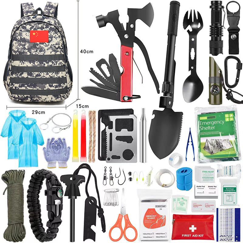 Outdoor Survival Tool Kit with Backpack