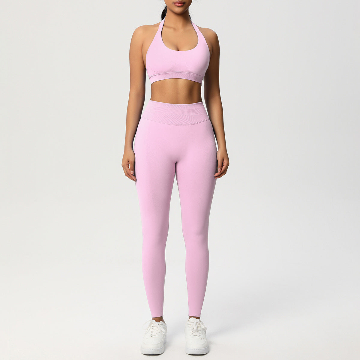Seamless Solid Color Knitted Yoga Wear