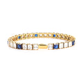 Stainless Steel Tennis Chain Bracelet Square Zircon Light Luxury Jewelry