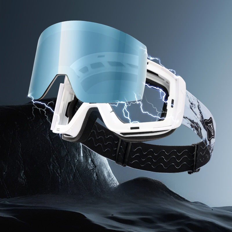 Magnetic Double-Layer Anti-Fog Ski Goggles