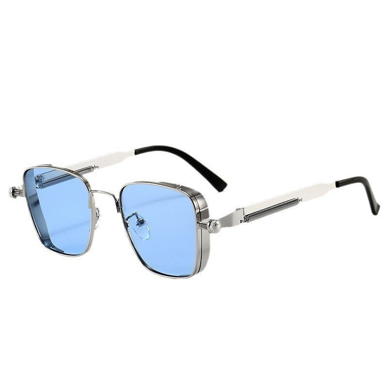 Retro Steampunk Square Frame UV400 Protection Metal Sunglasses
