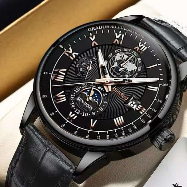 luminous waterproof calendar watch