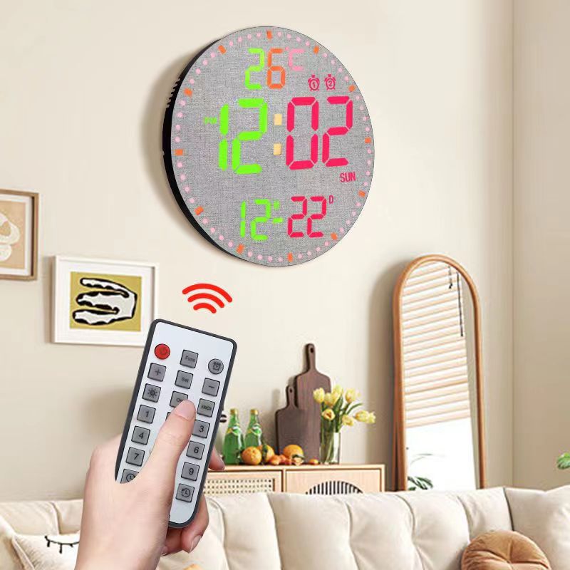 RGB WiFi Wall Clock Digital Perpetual Calendar LED Alarm Clock App Control