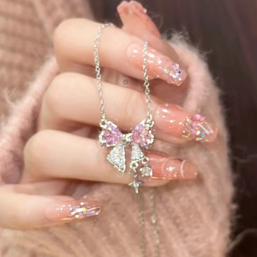 Zircon Bow Necklace for Women