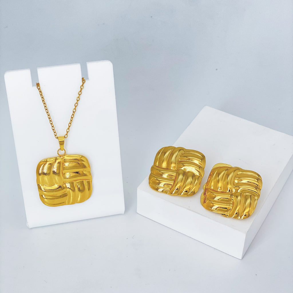 Stainless Steel Earrings and Necklace