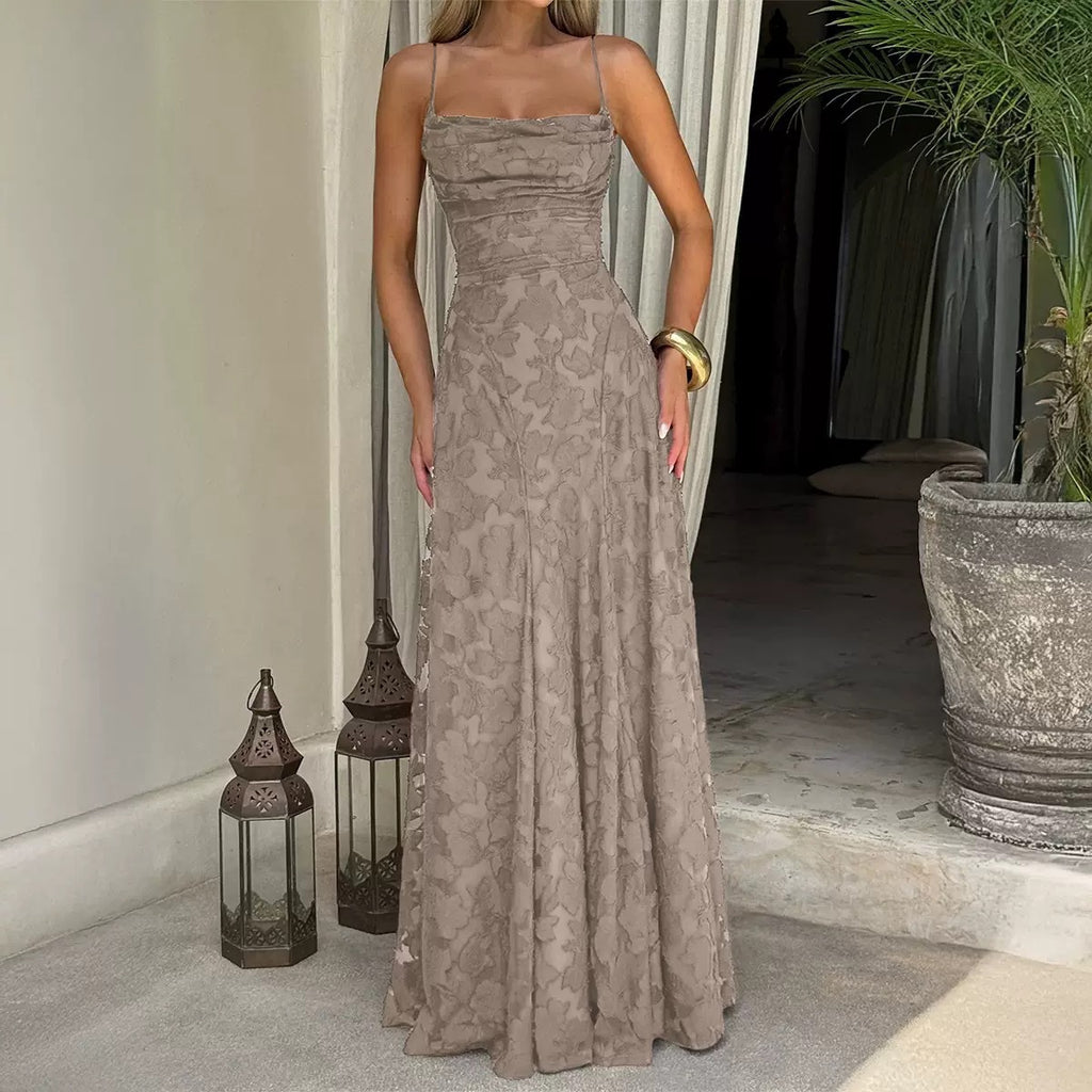 Elegant Back Tie A Line Dress