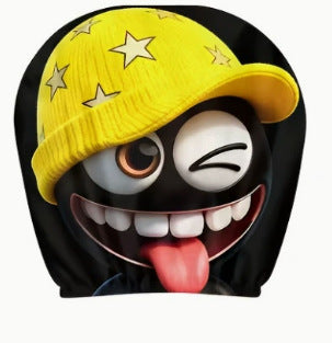 Black Skull Car Printed Headrest Cover Universal Elastic Style Funny and Interesting Universal Headgear