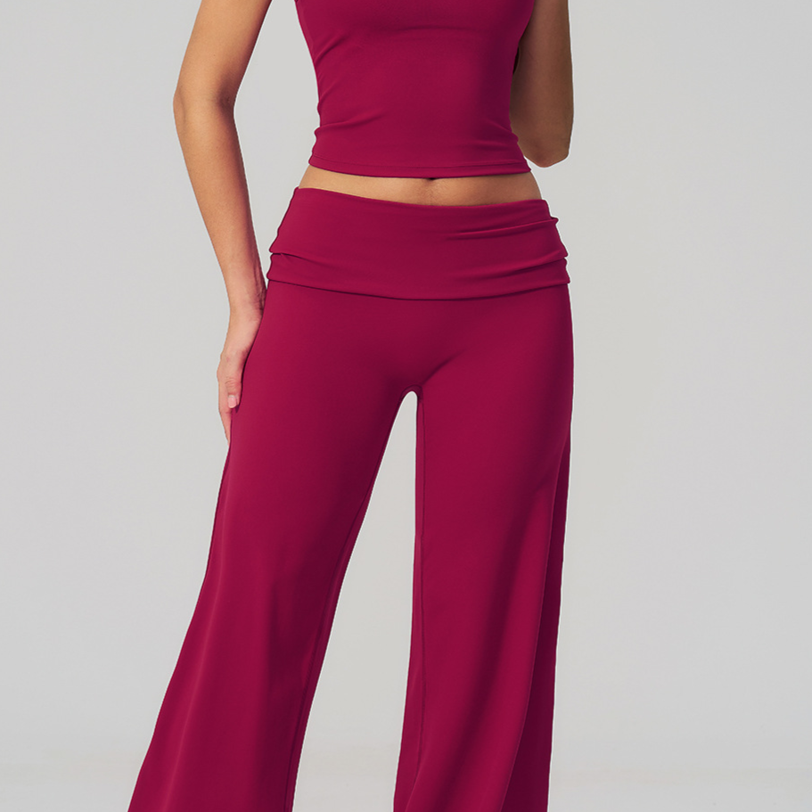 Women's Racerback Yoga Set with Wide-Leg Pants