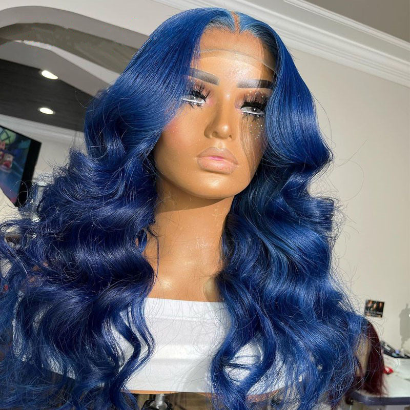 Blue Long Wavy Synthetic Hair Wig