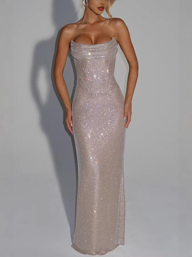 Sequin Sleeveless Evening Gown