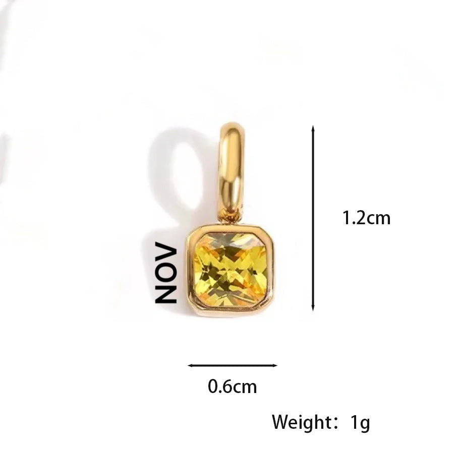 Customizable Birthstone Zircon Pendant Necklace