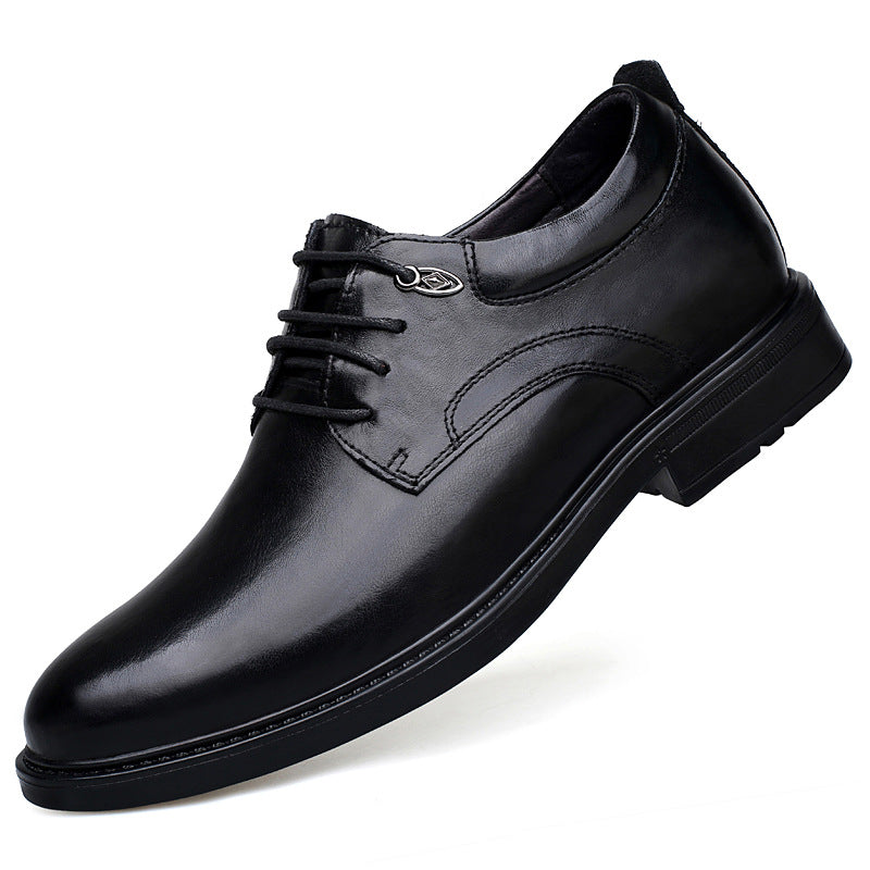 Mens Height Increase Leather Shoes Business Casual