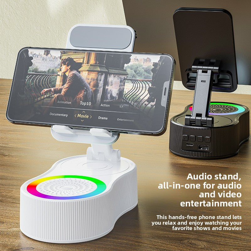360-Degree Rotating Bluetooth Speaker with Phone Stand