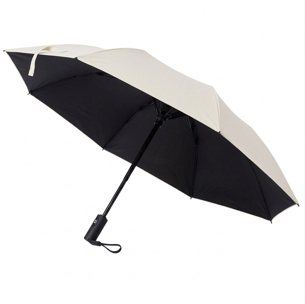 Rechargeable Folding Umbrella with Built-in Fan UV Protection 3-in-1 Sun and Rain Canopy