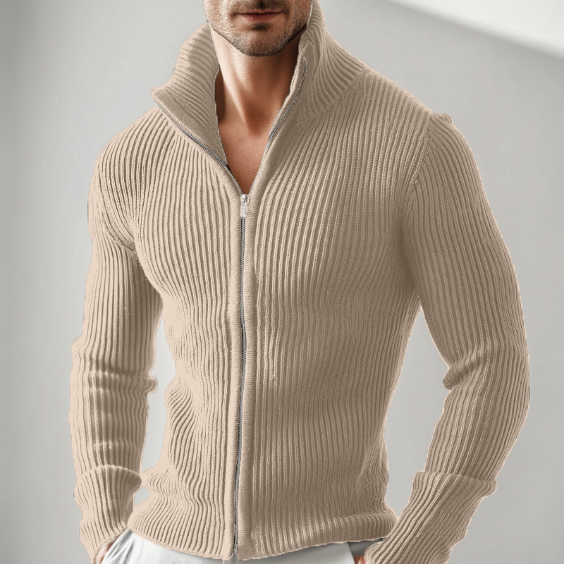 Mens Zip-Up Stand Collar Jacket