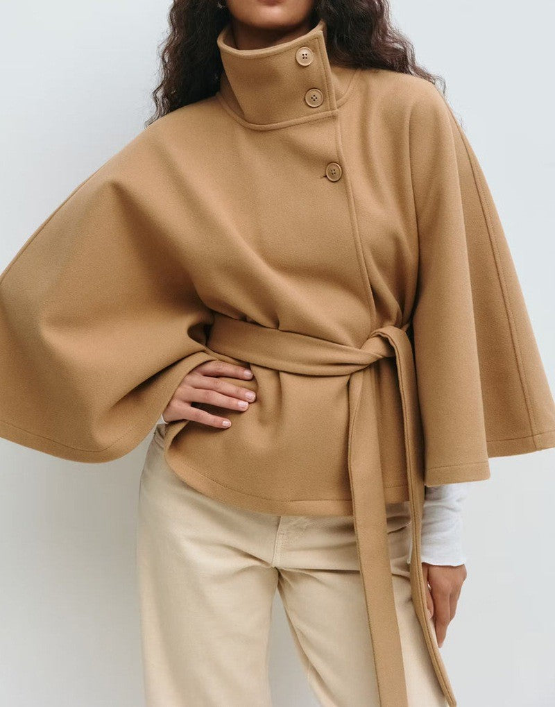 Womens Cape Collar Trench Coat