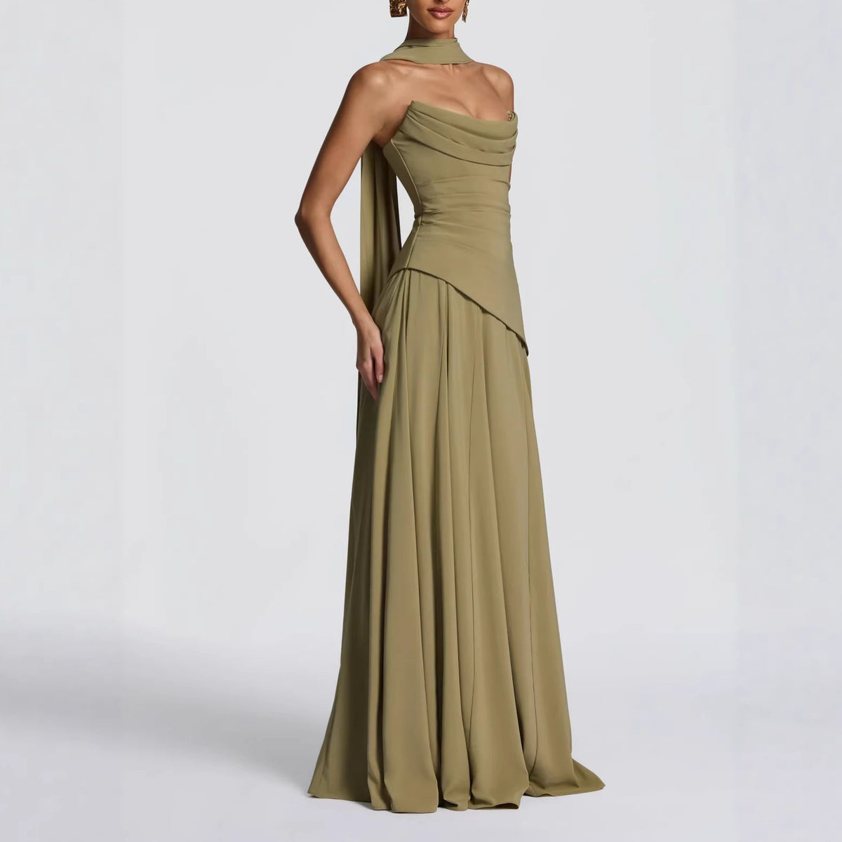 Ribbon Back-Tie Two-Piece Dress