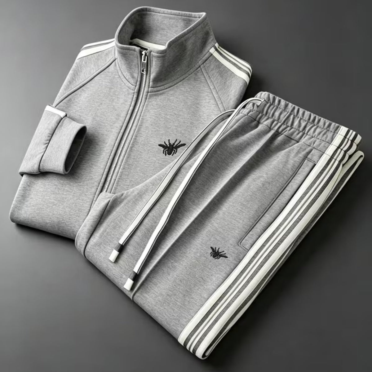 Men's Zip-Up Jacket and Pants Set Digital Print Long Sleeve Tracksuit