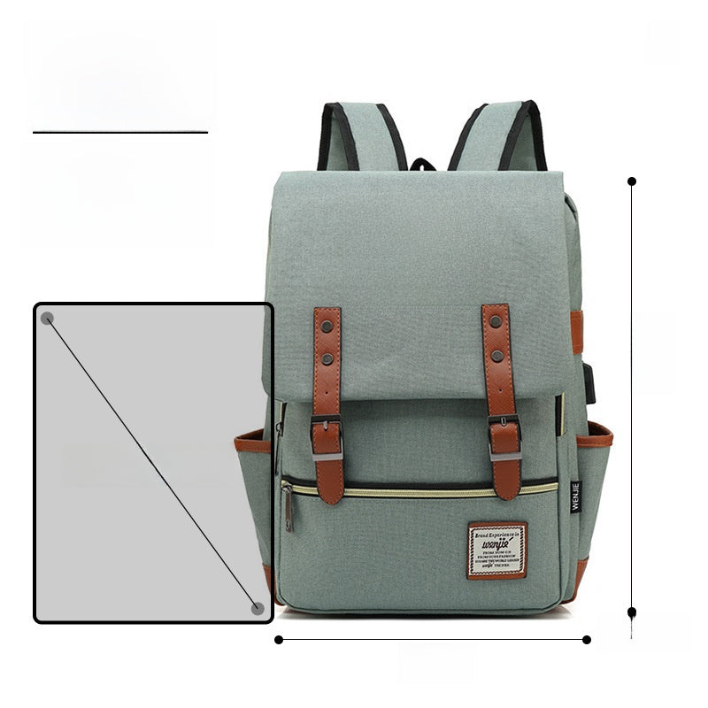 Custom Vintage Nylon Backpack with Laptop Compartment