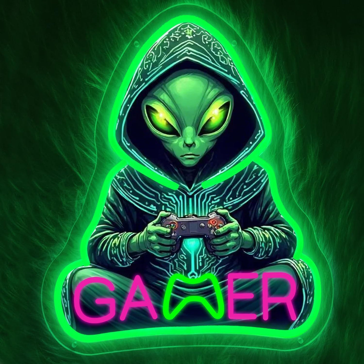 Alien UFO LED Neon Sign Light for Bedroom Game Room Bar Party Decoration