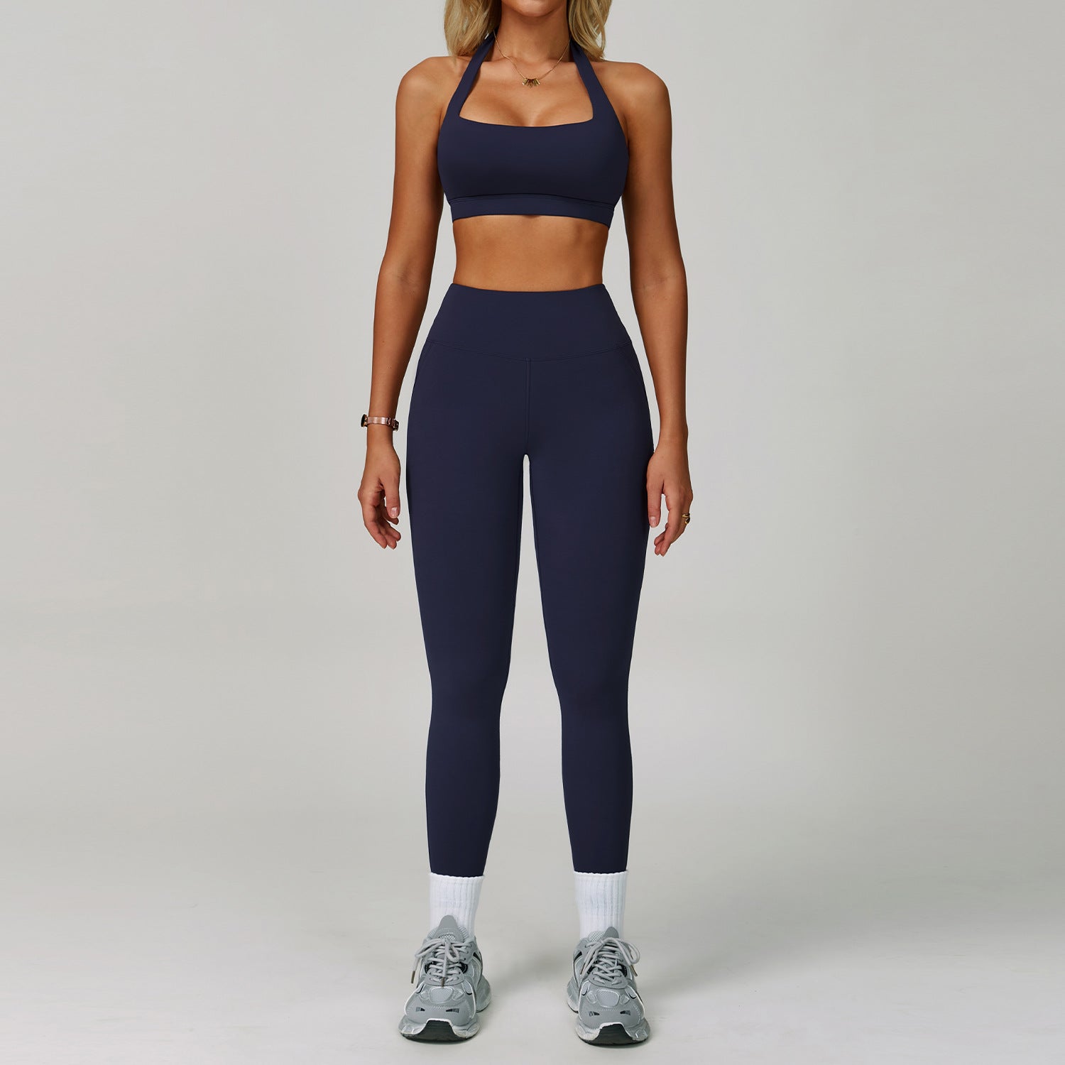 Womens Backless Yoga Fitness Set High-Intensity Sportswear