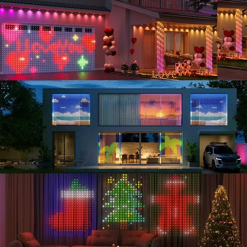 App-Controlled RGB LED Curtain Light with Custom Patterns