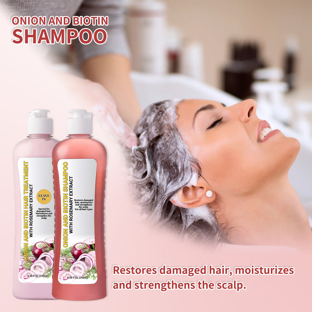Onion Biotin Shampoo and Hair Care Set