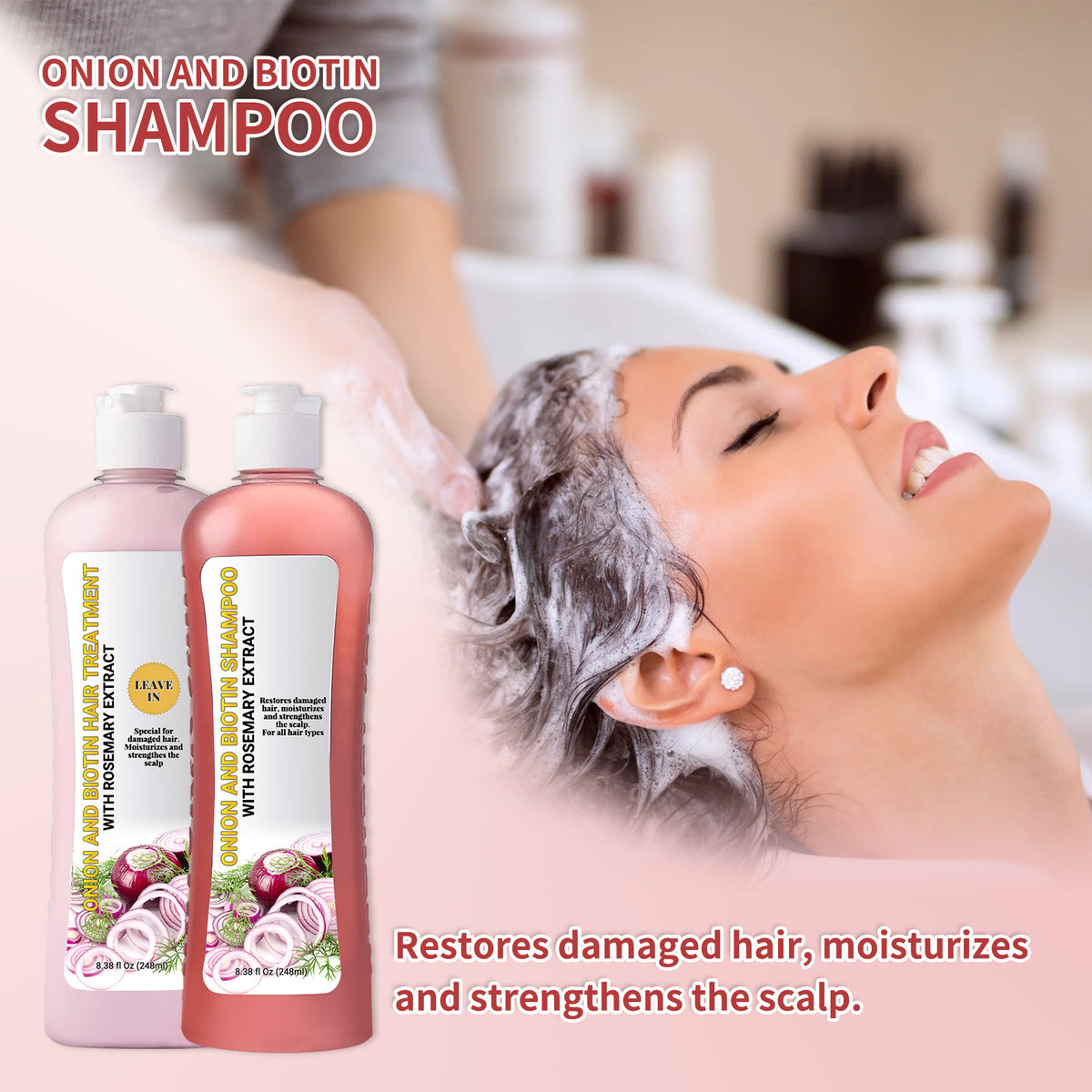 Onion Biotin Shampoo and Hair Care Set