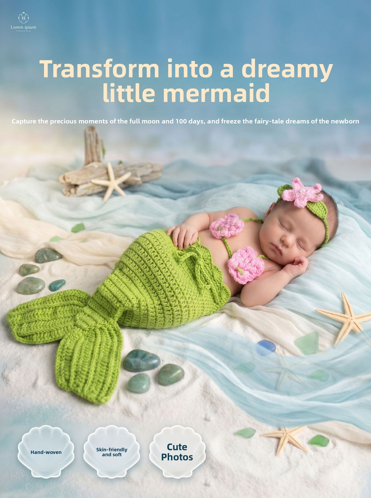 Handmade wool knitting newborn photography clothing