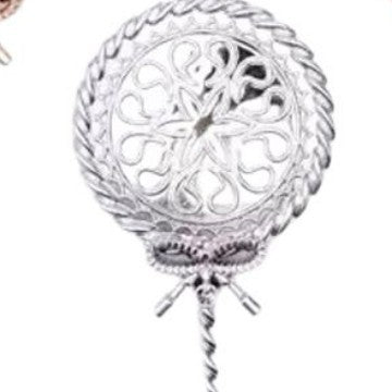 Retro Plastic Electroplated Handheld Makeup Mirror