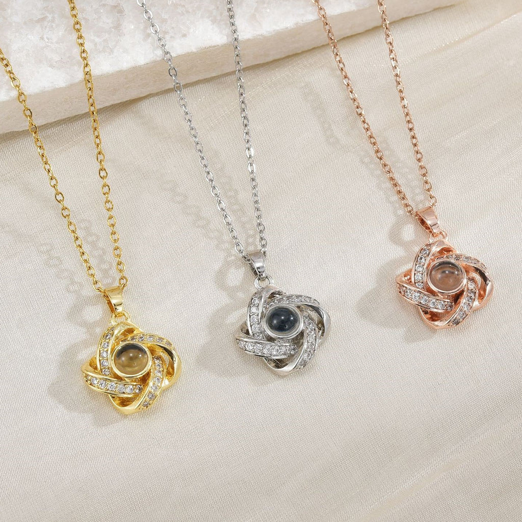 Four-Leaf Clover Diamond Projection Necklace Pendant