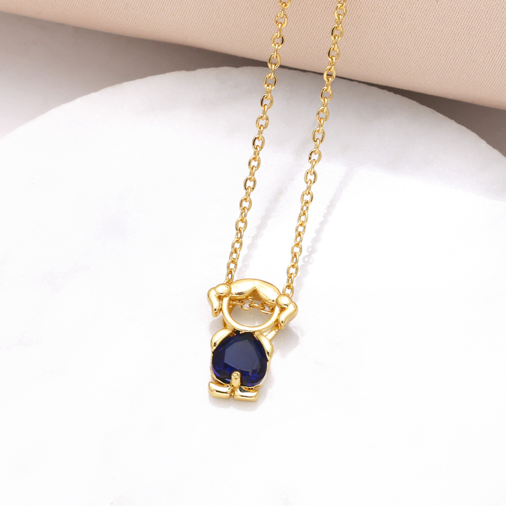 Hanging pendant necklace with hearts
