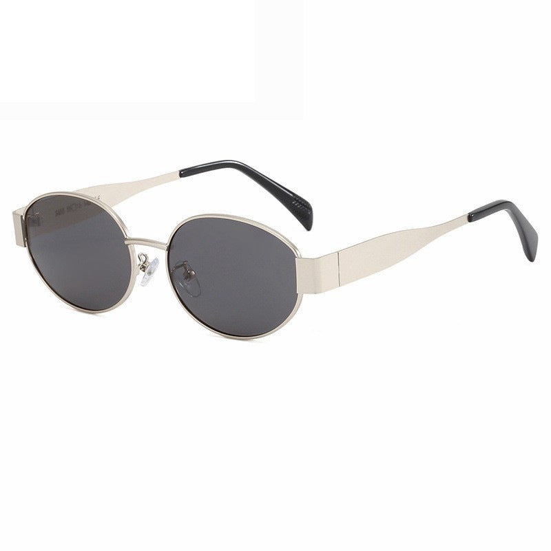 Retro Metal Polarized Sunglasses Oval Frame