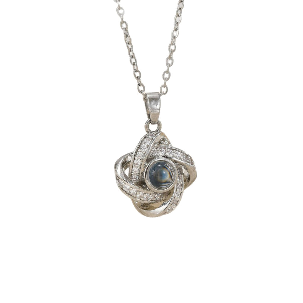 Four-Leaf Clover Diamond Projection Necklace Pendant