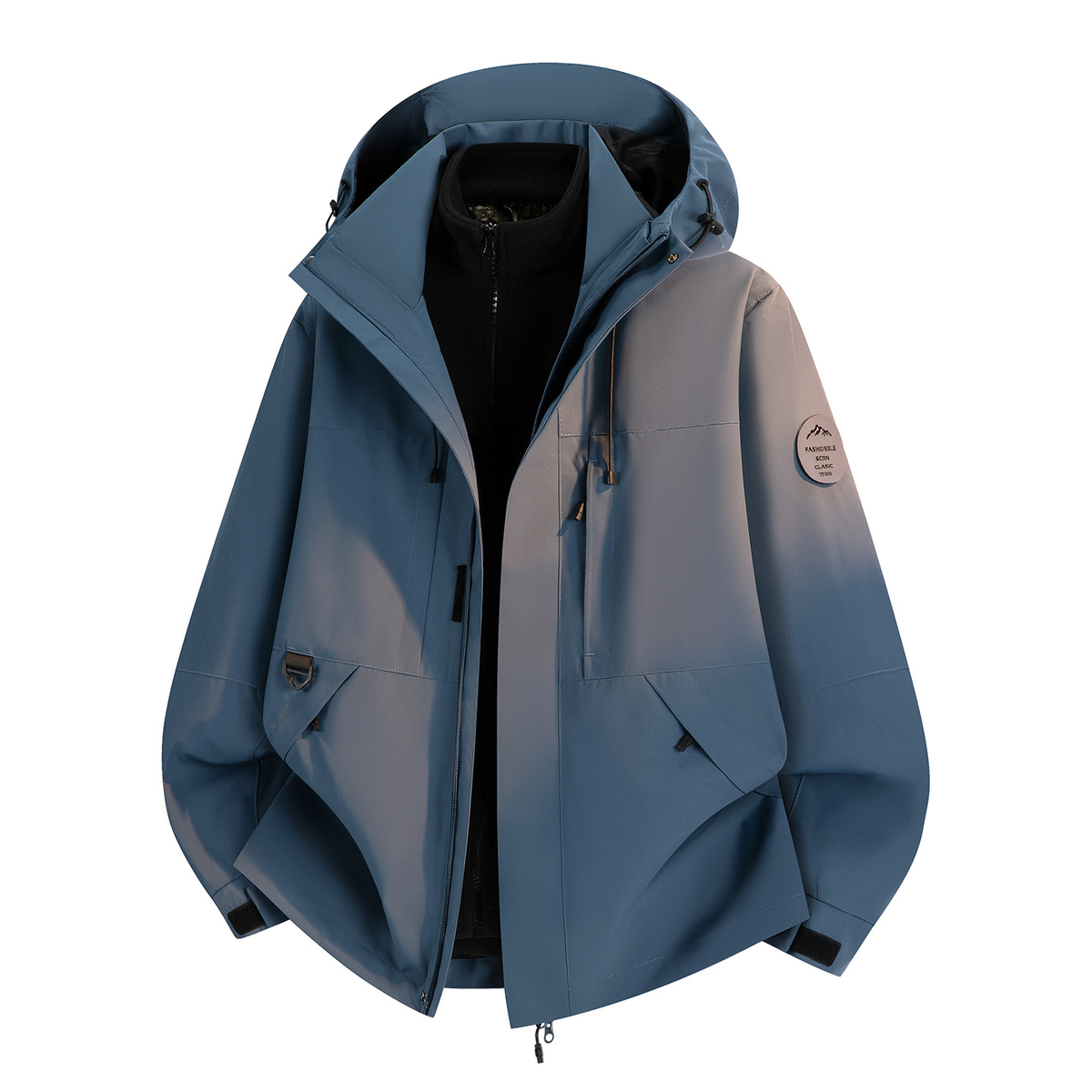 Unisex 3-in-1 Windproof Waterproof Outdoor Hiking Skiing Jacket