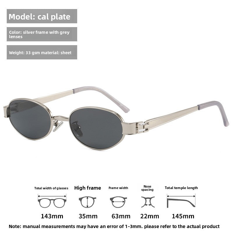 Metal Oval Polarized Sunglasses