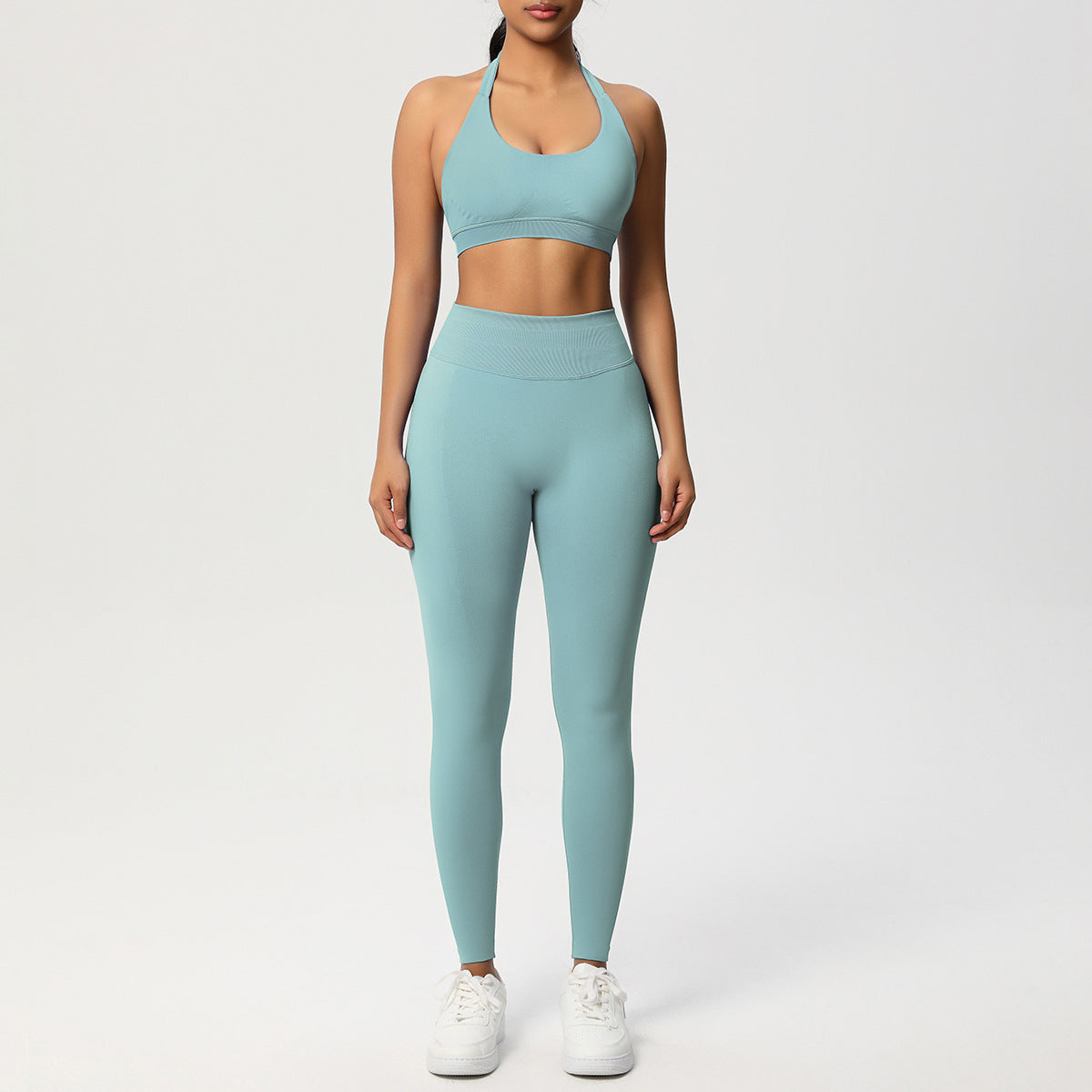 Seamless Solid Color Knitted Yoga Wear