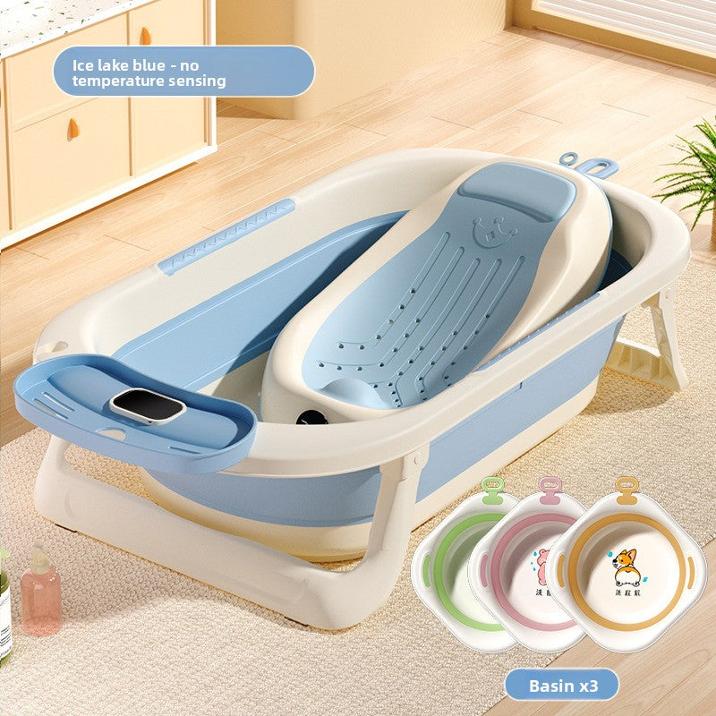 Temperature Sensing Baby Bathtub with Foldable Design