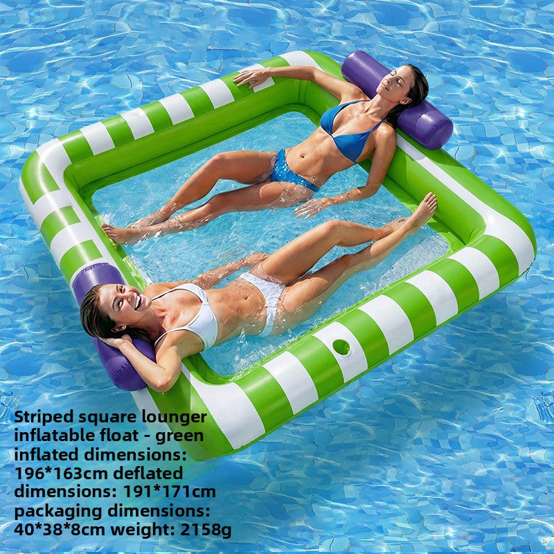 Striped Square Inflatable Lounge Chair Water Float