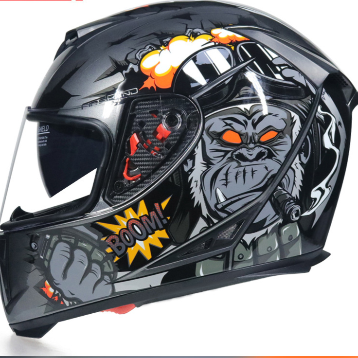 Full Face Bicycle Helmet with Dual Lenses