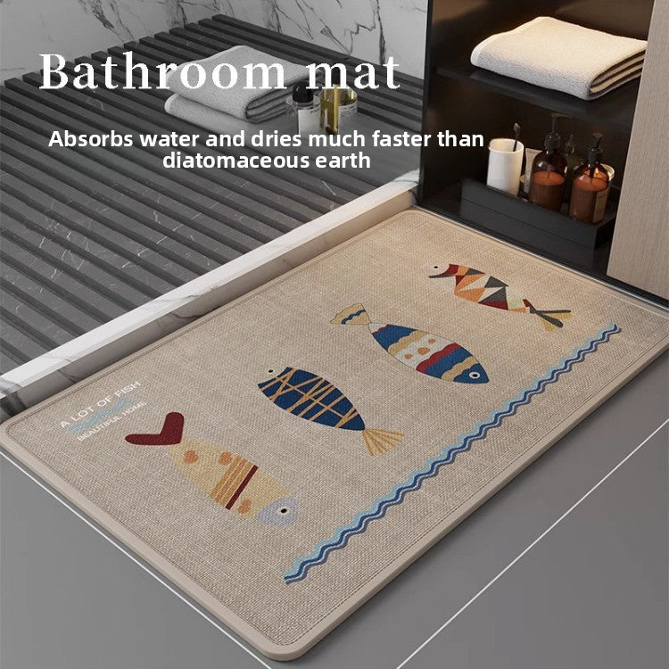 Cute Cartoon Bathroom Mat Absorbent Non-Slip Home Decor