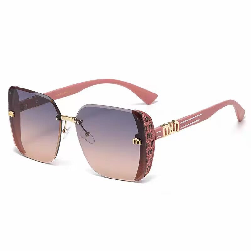 Large Frame Cut-Edge Sunglasses for Women, High-End Fashion Square Sunglasses