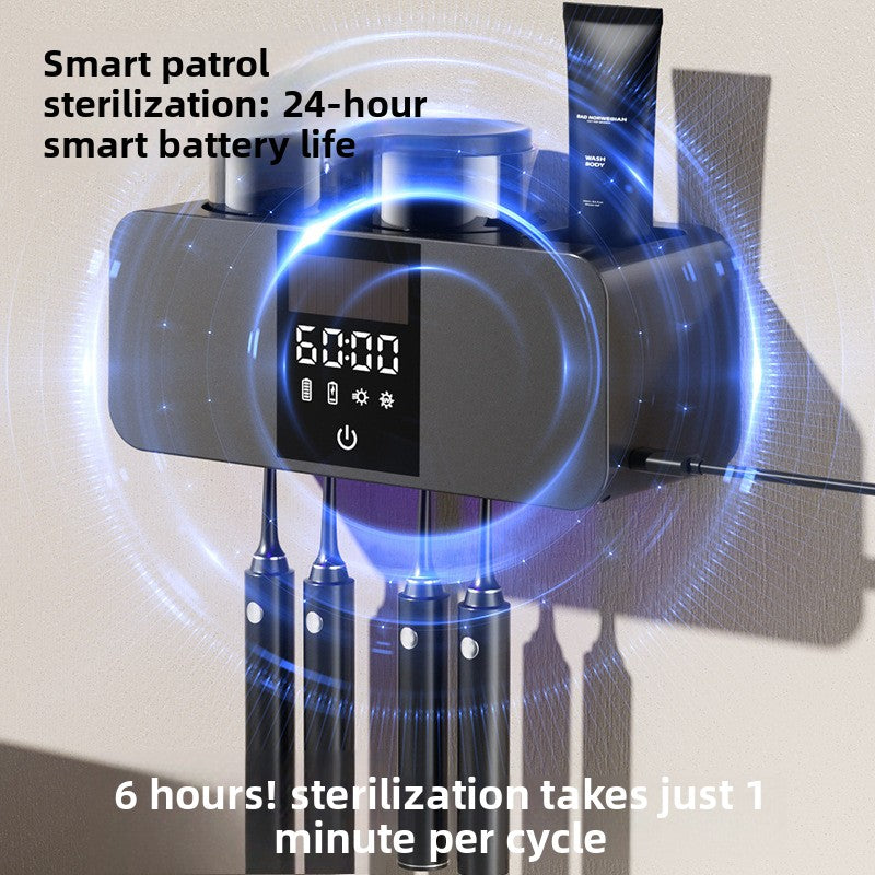 Smart UV Toothbrush Holder with Sterilization and Drying