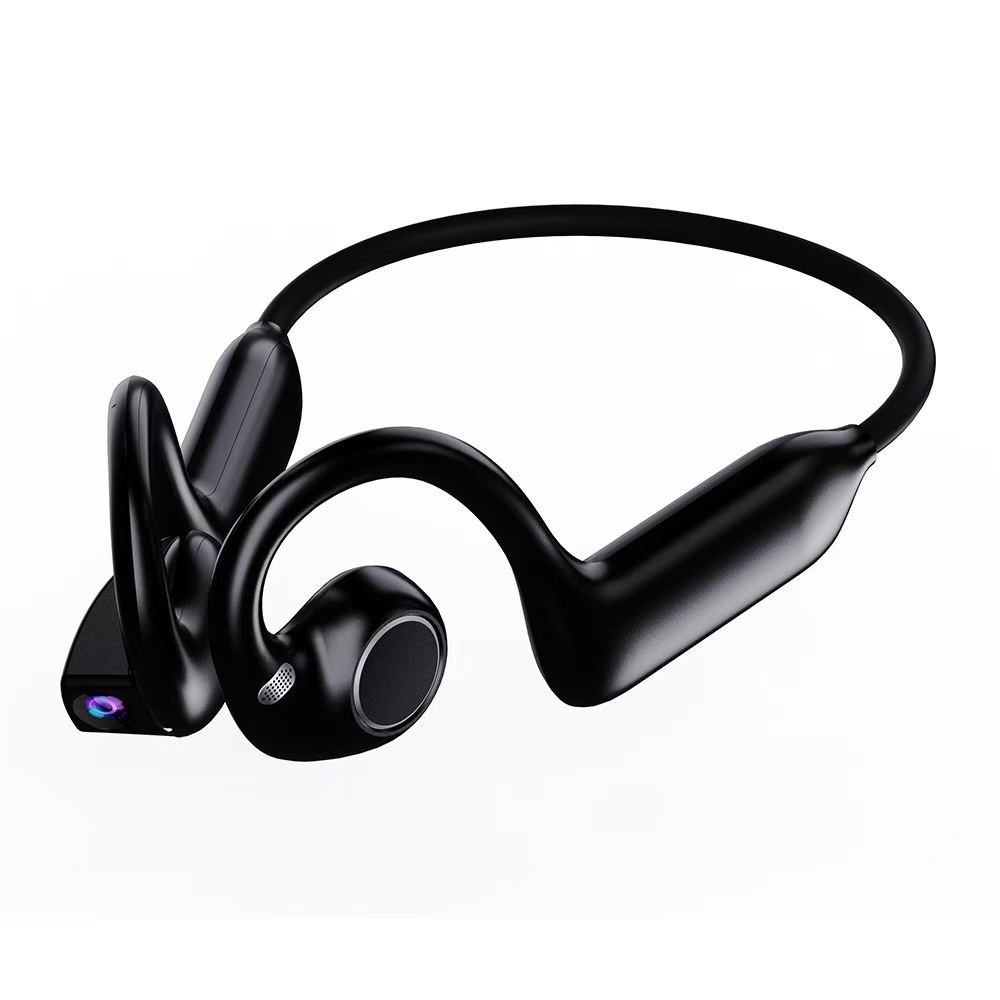 E900 AI Translation Bluetooth Headset with Camera, EIS Anti-Shake, 1080P Smart Glasses for Sports