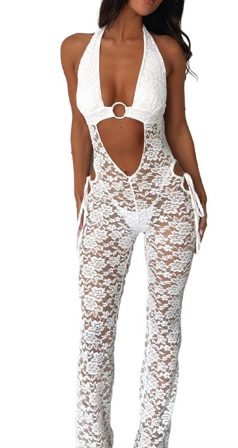 Elegant Lace Hollow-out Jumpsuit