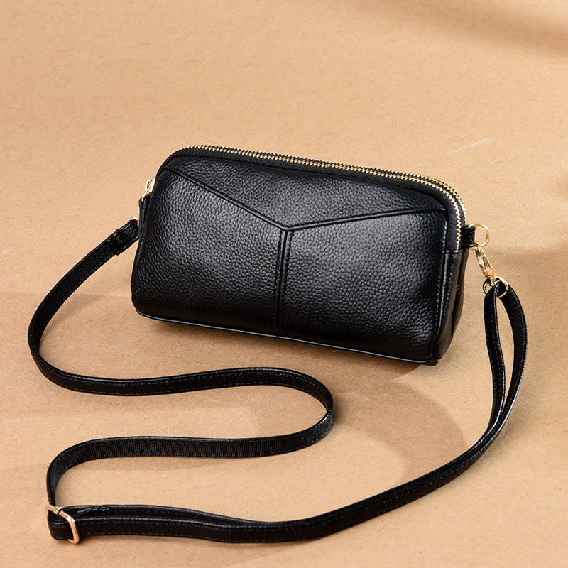 Leather women's versatile casual crossbody bag