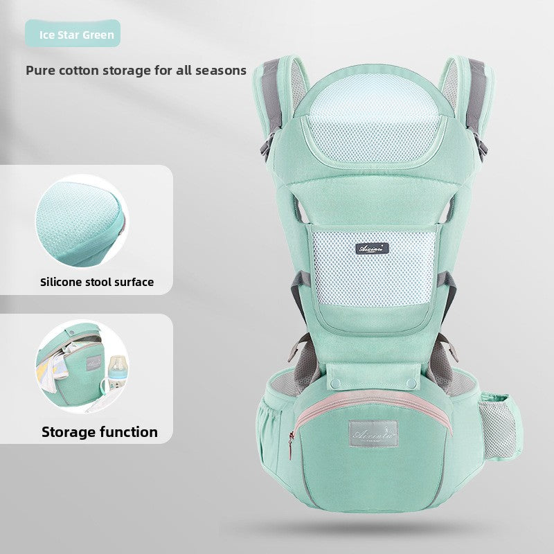 Foldable Baby Carrier with Waist Stool Dual Shoulder Support