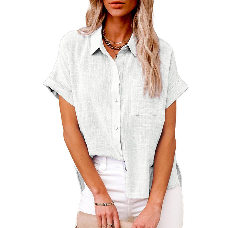 Womens Chiffon Short Sleeve Shirt