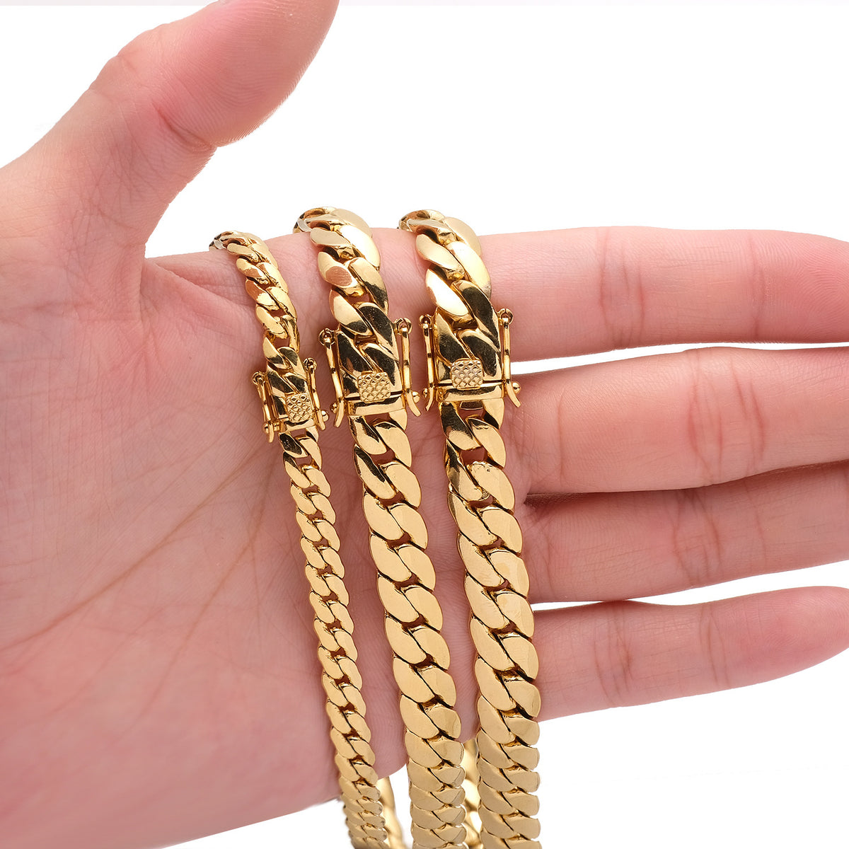 18K gold-plated brass Cuban chain