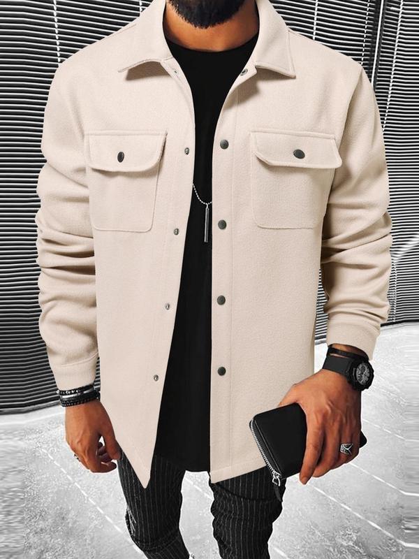 Men's Brushed Polyester Lapel Windproof Casual Jacket